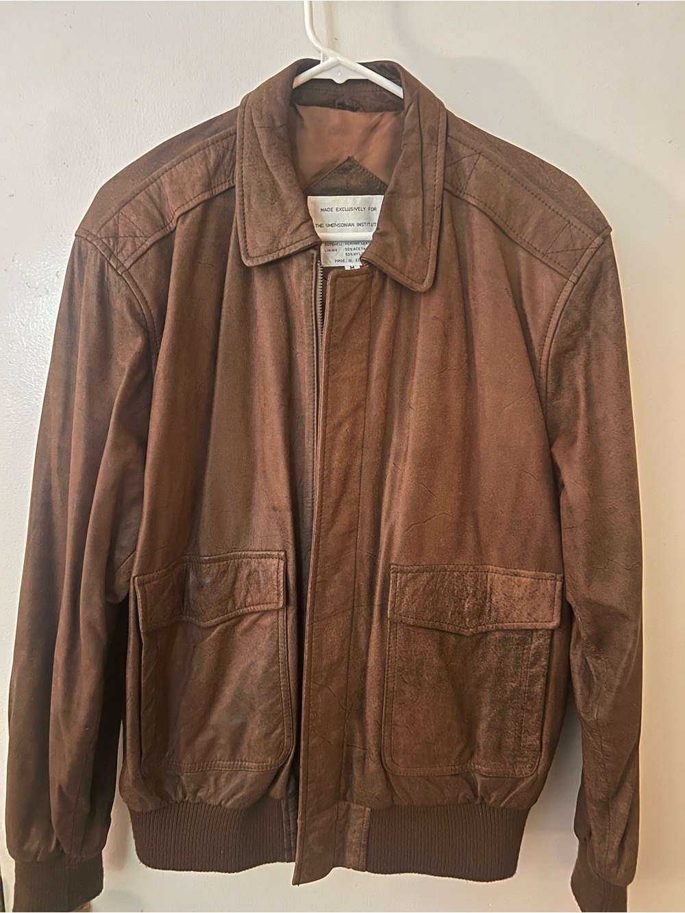 Men's Suede Bomber Jacket in Brown